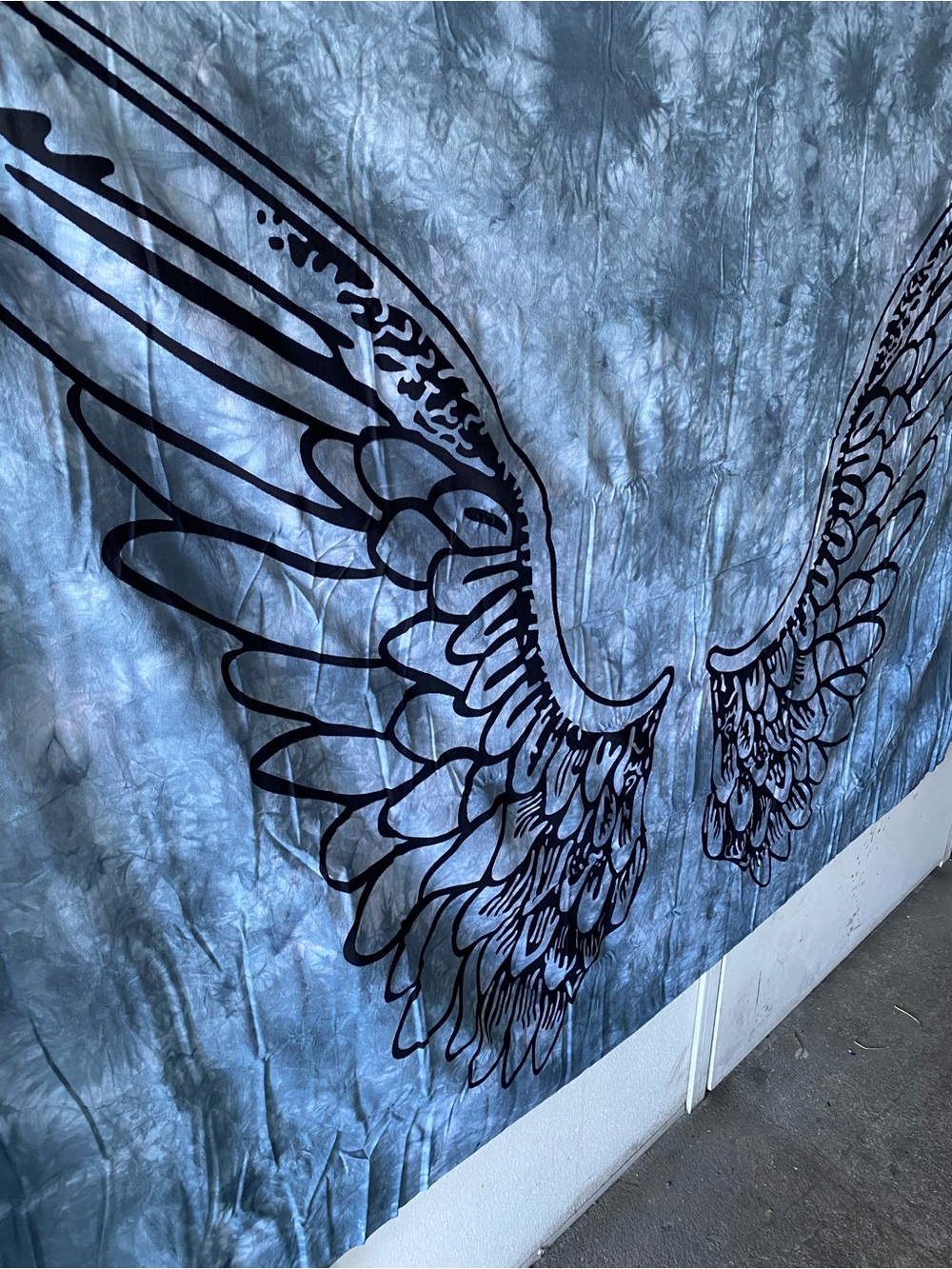 Blue Angel Wing Tapestry Wall Hanging by rebel Poppy.